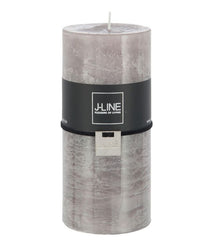 Candela grigio tortora cilindrica H15: candele di cera colorate J Line - 93329