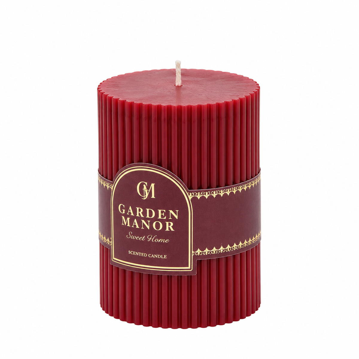 Candela Moccolo a Righe Bordeaux EDG Enzo De Gasperi H 10 cm Ø 7 cm Garden Manor Sweet Home