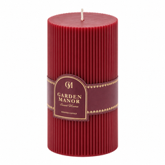 Candela Moccolo a Righe Bordeaux EDG Enzo De Gasperi Garden Manor H 15 cm Ø 8 cm
