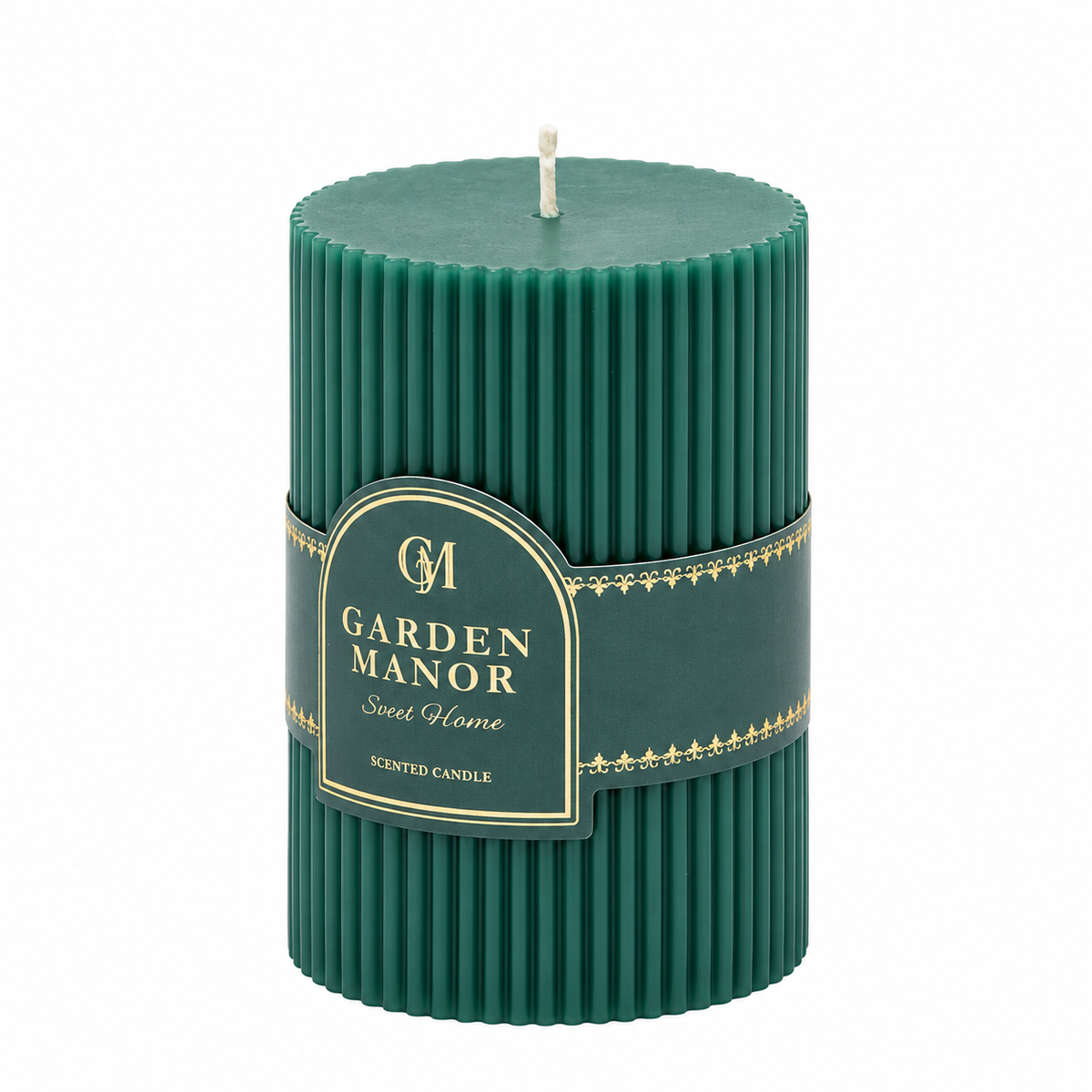 Candela Moccolo a Righe Verde EDG Enzo De Gasperi H 10 cm Ø 7 cm Garden Manor Sweet Home