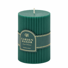 Candela Moccolo a Righe Verde EDG Enzo De Gasperi H 10 cm Ø 7 cm Garden Manor Sweet Home