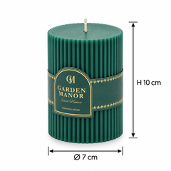 Candela Moccolo a Righe Verde EDG Enzo De Gasperi con dimensioni H 10 cm Ø 7 cm