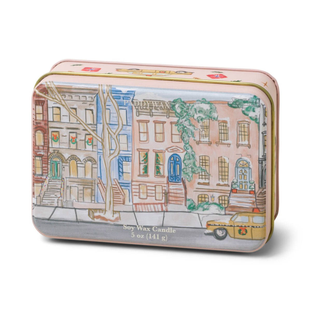 Candela profumata Paddywax Christmas Brownstone al mandarino e chiodi di garofano