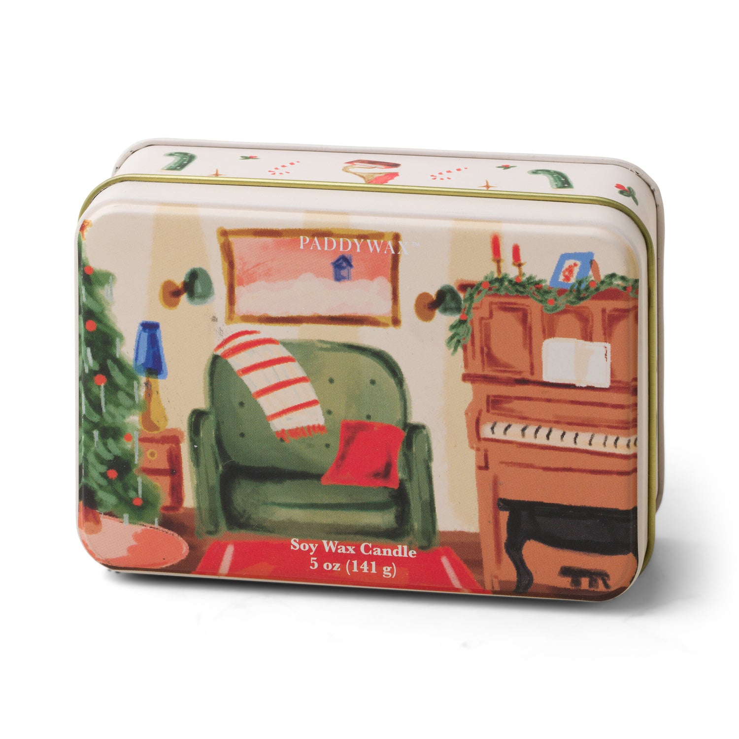 Candela profumata Paddywax Christmas Piano al melograno e abete