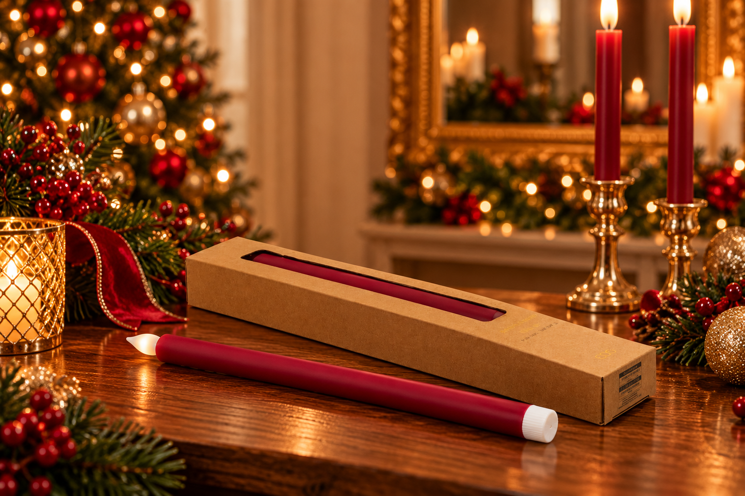Candela Led Stilo rossa EDG Enzo De Gasperi ambientata 