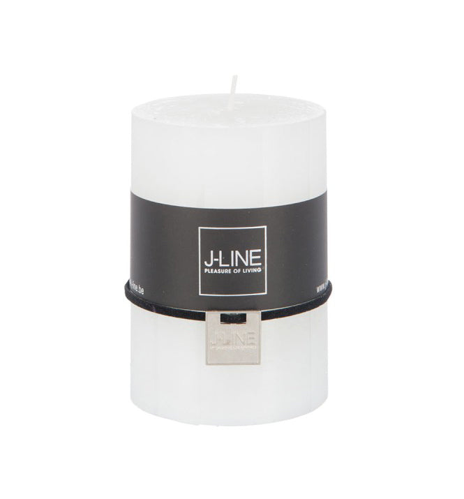 Candela cilindrica bianca H10 X 7 : candele di cera colorate J Line - 93295