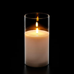 Candela LED in vetro con timer H15 X &Oslash;7 - 612986