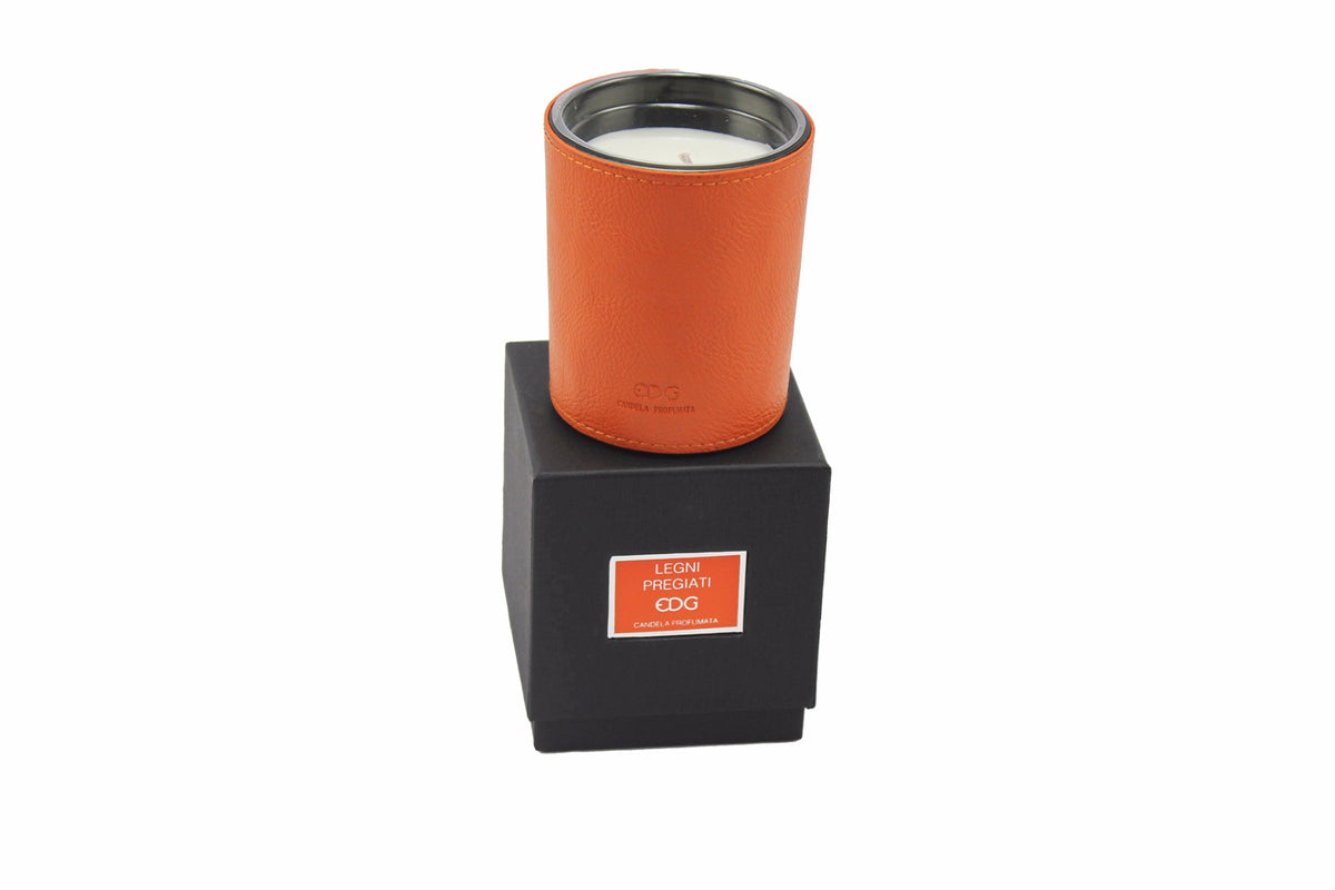 Legni pregiati: Candela profumata vetro e similpelle EDG - 615279,30
