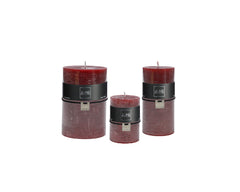 Candela rosso ciliegia cilindrica: candele di cera colorate - CONFIG0015