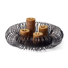 Portacandele Caracas Acciaio Verniciato Marrone - 7122022