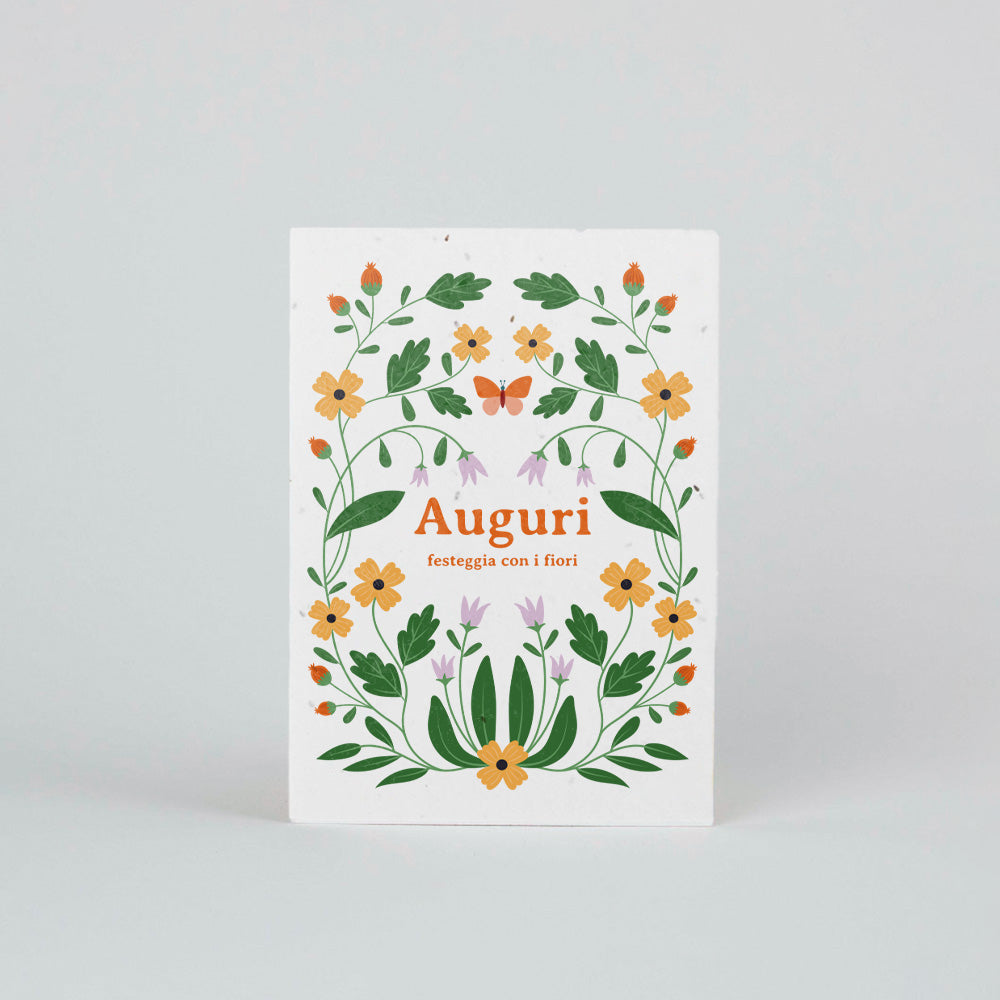 Cartolina Piantabile “Auguri” – Biglietto Ecologico con Semi di Fiori