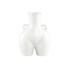 Vaso Casty White H30 | Vaso fianchi di donna in ceramica bianca - 708441