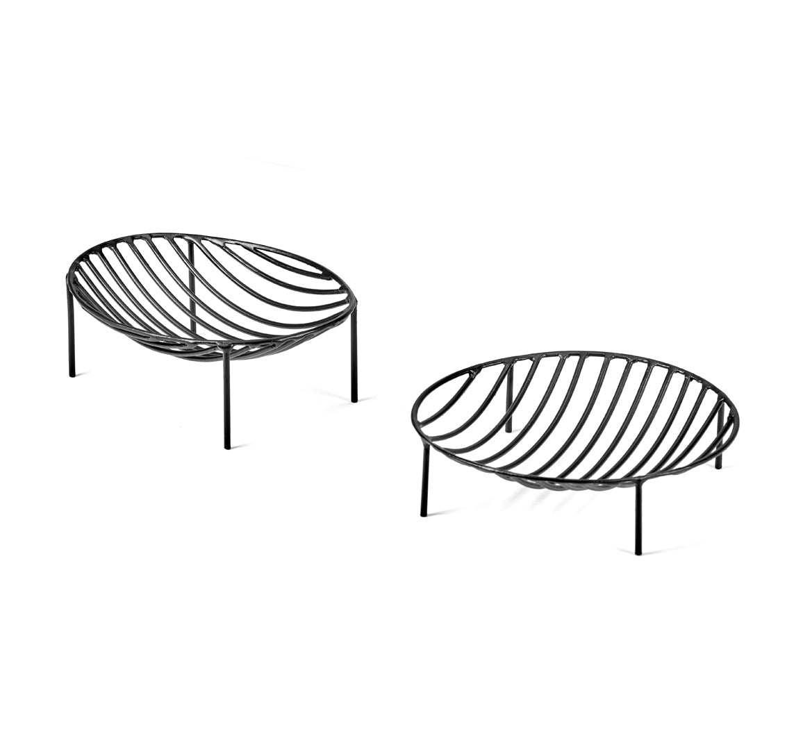 Centrotavola Tondo Nana in metallo nero : Centrotavola di design by Antonino Sciortino - CONFIG0248