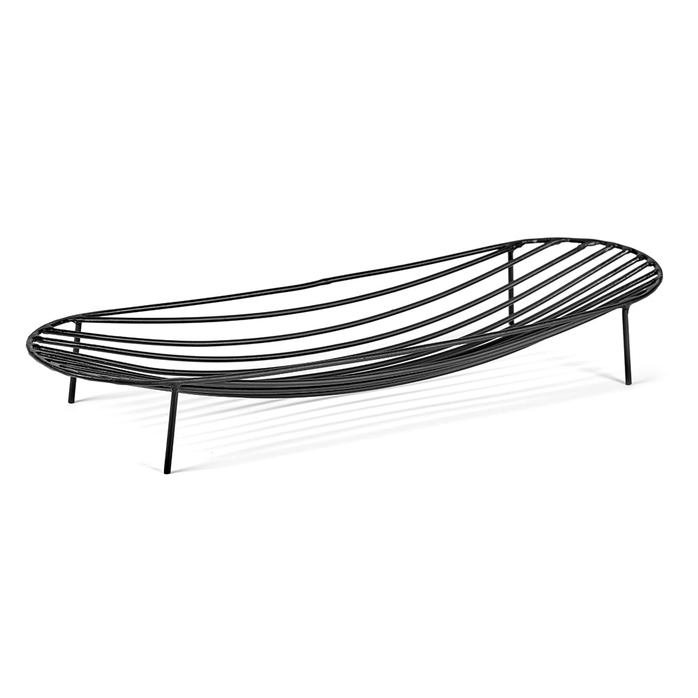 Centrotavola Ovale Nana in metallo nero H6 - B7220103