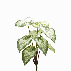 Pianta di Begonia Artificiale Realistica - Foglie Bianche e Verdi