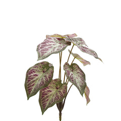 Pianta di Begonia Artificiale Realistica - Foglie Verdi e Rosa