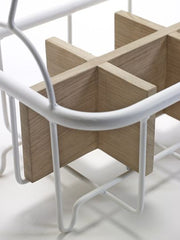 Cestello portabottiglie da 6 in legno e ferro bianco Serax - B7214342