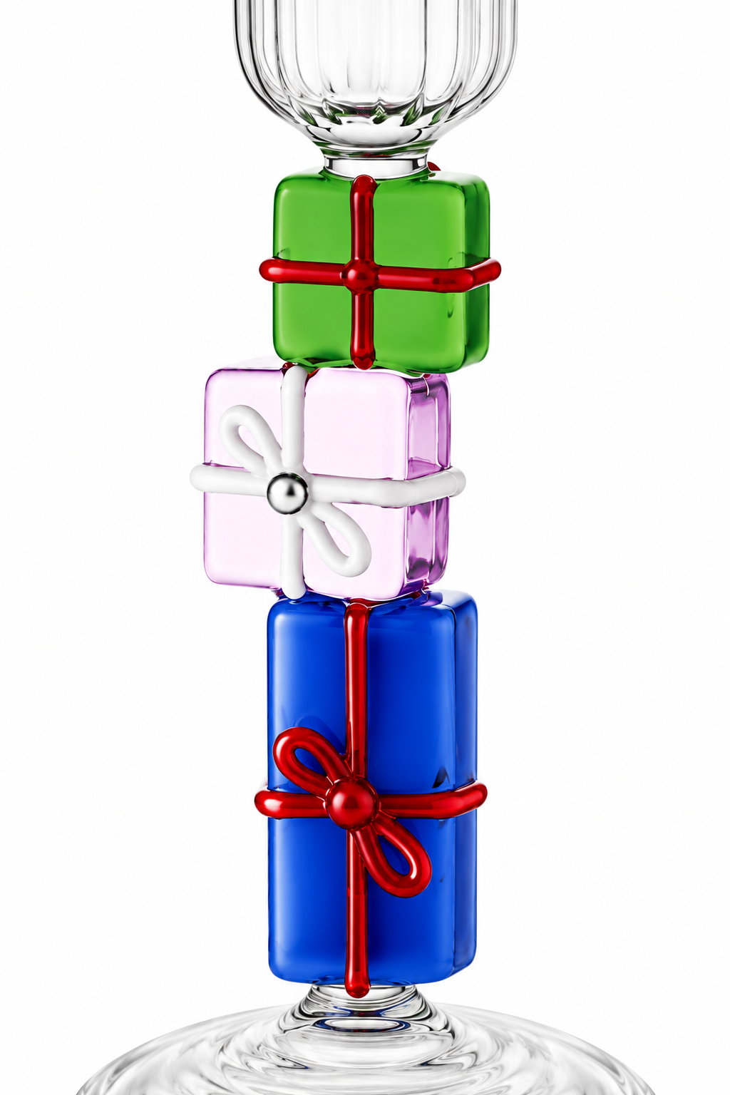 Candeliere Christmas Tales con pacchi regalo verde rosa e blu Ichendorf Milano