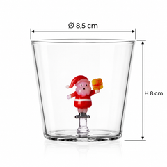 Christmas Tales Tumbler Babbo Natale con Pacco Giallo Ichendorf Milano H 8 x Ø 8,5 cm