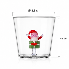 Christmas Tales Tumbler Babbo Natale su Pacco Verde Ichendorf Milano H 8 x Ø 8,5 cm