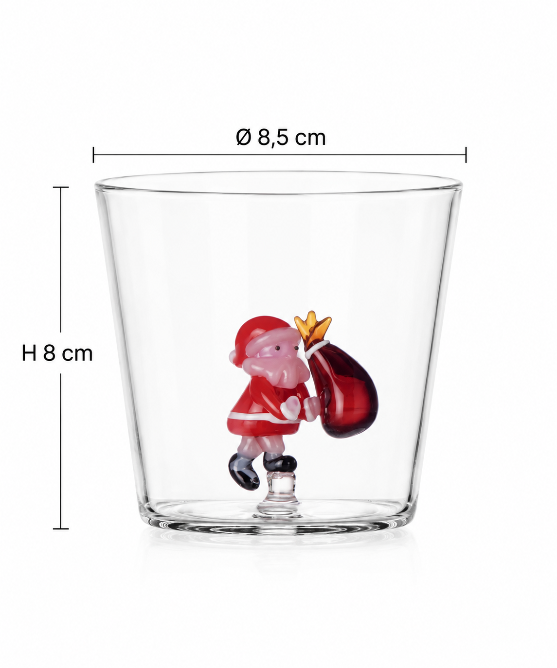 Christmas Tales Tumbler Babbo Natale con Sacco Ambra Ichendorf Milano H 8 cm Ø 8,5 cm