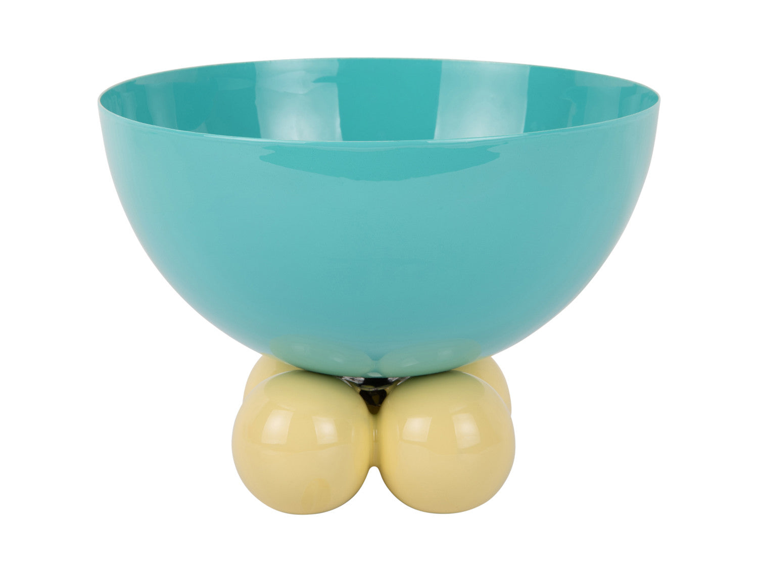 Present Time - Ciotola Double Funky &Oslash;20 CM in Metallo Turchese e Giallo - PT4252BL