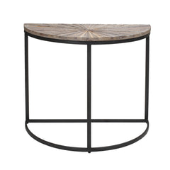 Vic Natural | Consolle mezzaluna in legno di recupero e ferro - 698547