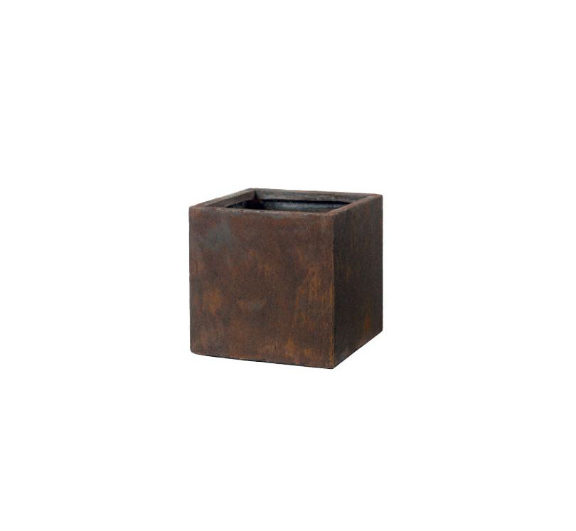 Vaso Cubo Rust Corten H40 : Vasi di design da esterno - 099717