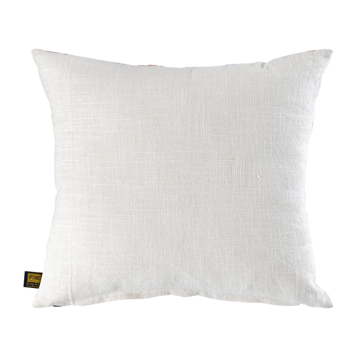 Cuscino Quadrato Ricamato Prinay in Cotone Bianco con Pois Colorati - 724497