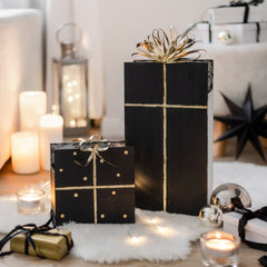 Decoro Pacco Regalo Contenitore in Metallo H50 - 1236389
