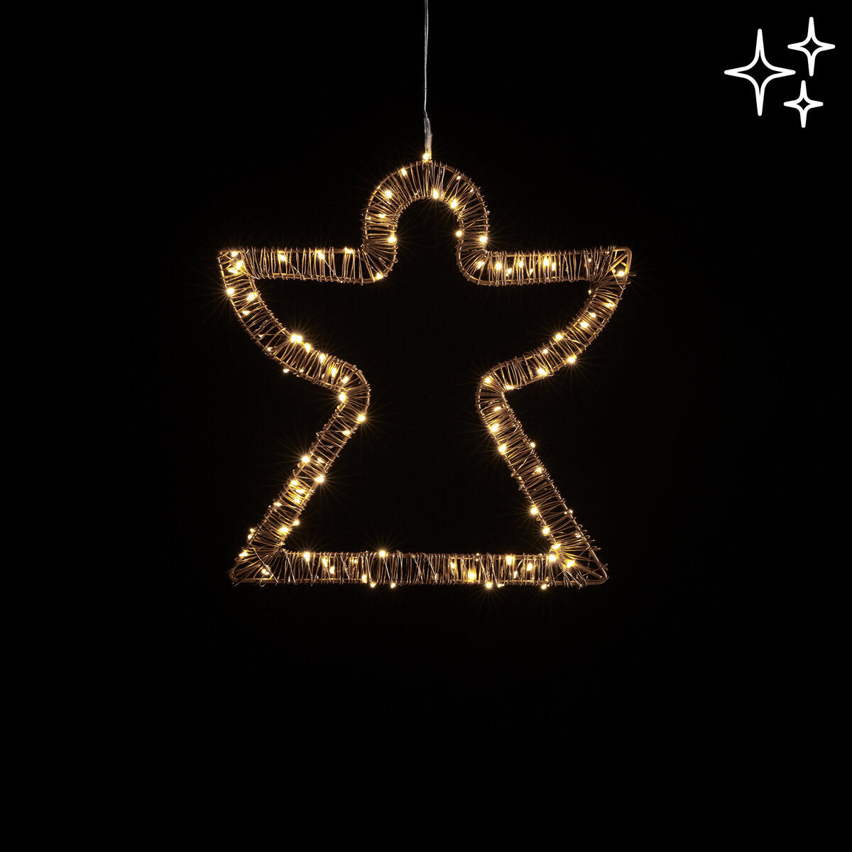 Angelo Microled Flat H40 X 150 LED | Decoro luminoso da appendere a forma di Angelo EDG - 685270