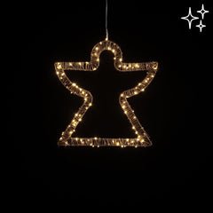 Angelo Microled Flat H40 X 150 LED | Decoro luminoso da appendere a forma di Angelo EDG - 685270