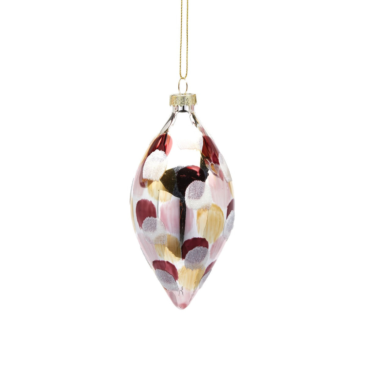EDG - Enzo De Gasperi Decoro Fuso Pois Bianco-Rosa in Vetro - 6500247A150-F