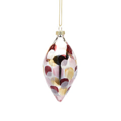 EDG - Enzo De Gasperi Decoro Fuso Pois Bianco-Rosa in Vetro - 6500247A150-F