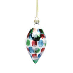 EDG - Enzo De Gasperi Decoro Fuso Pois Verde-Rosso in Vetro - 6500247A774-F
