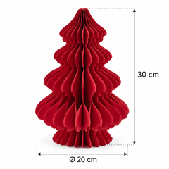 Decoro Pino Origami New Rosso EDG Enzo De Gasperi H 30 × Ø 20 cm in carta pieghettata tridimensionale.