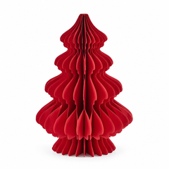 Decoro Pino Origami New Rosso EDG Enzo De Gasperi H 30 × Ø 20 cm in carta pieghettata tridimensionale, albero di Natale stilizzato.