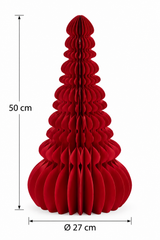 Pino Origami New Rosso EDG Enzo De Gasperi in carta pieghettata, con dimensioni indicate H 50 × Ø 27 cm, decorazione natalizia dal design contemporaneo.