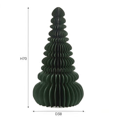 Pino Origami New Verde EDG Enzo De Gasperi in carta pieghettata, con dimensioni indicate H 70 × Ø 38 cm, decorazione natalizia dal design contemporaneo.