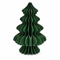 Decoro Pino Origami New Verde EDG Enzo De Gasperi H 40 × Ø 26 cm in carta pieghettata tridimensionale, albero di Natale stilizzato verde.
