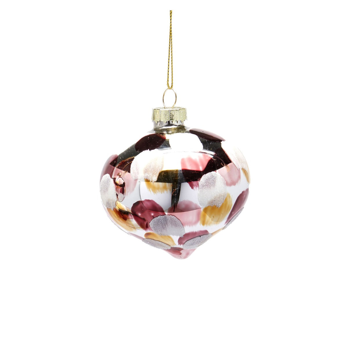EDG - Enzo De Gasperi Decoro Trottola Pois Bianco-Rosa in Vetro - 6500247A150-T