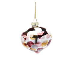 EDG - Enzo De Gasperi Decoro Trottola Pois Bianco-Rosa in Vetro - 6500247A150-T