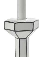 Portacandela in Porcellana Bianco/Nero H15,5 cm – Collezione Carte Blanche - Annebet Philips Per Serax