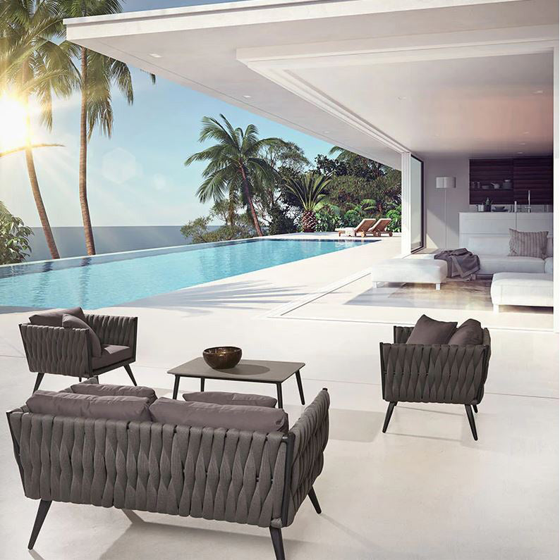 Divano Stringhe Due Posti Grigio Antracite EDG | Arredo di design outdoor  - 740657