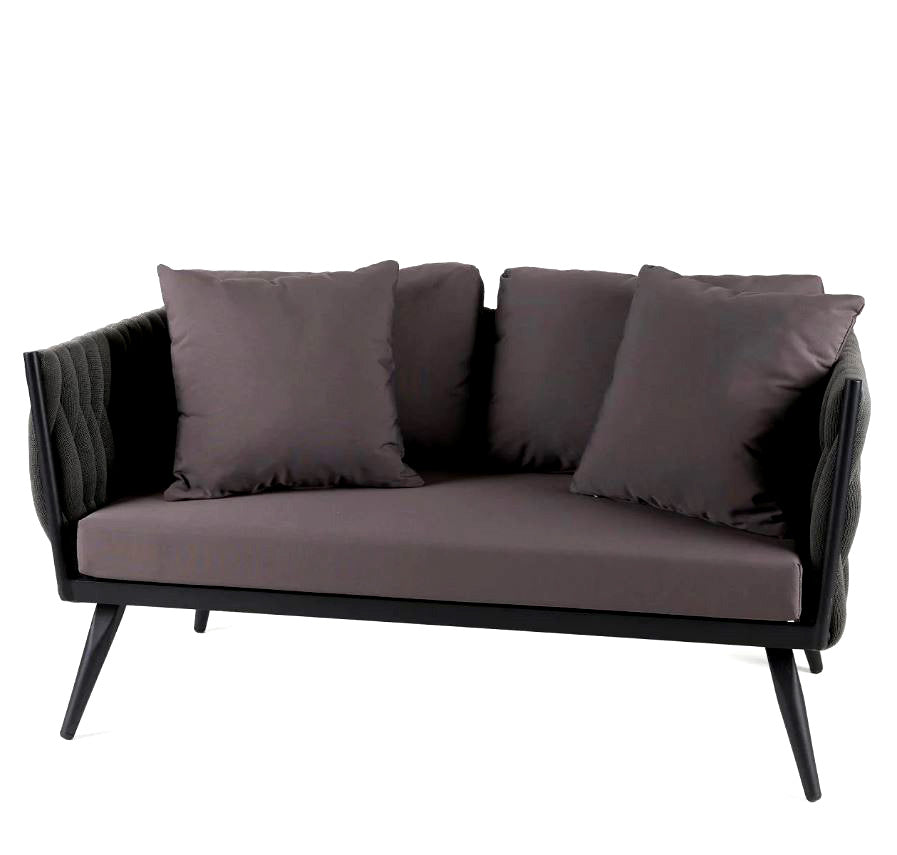 Divano Stringhe Due Posti Grigio Antracite EDG | Arredo di design outdoor  - 740657