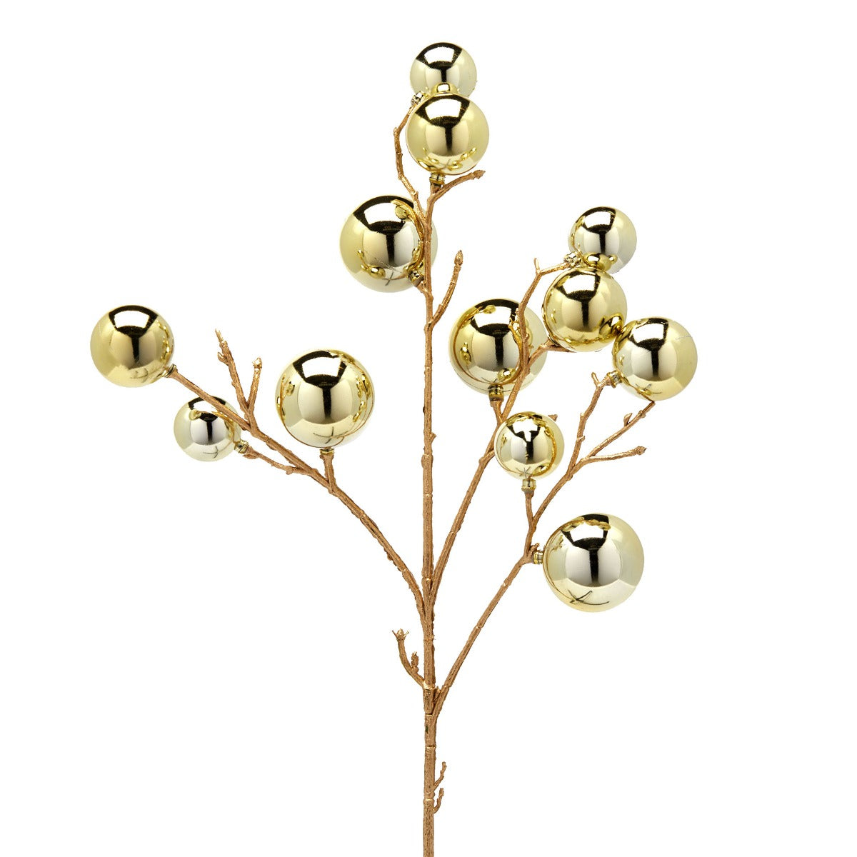 Decoro Ramo con Palline Oro H53 | Rami decorativi natalizi EDG Enzo De Gasperi - 8100444A010