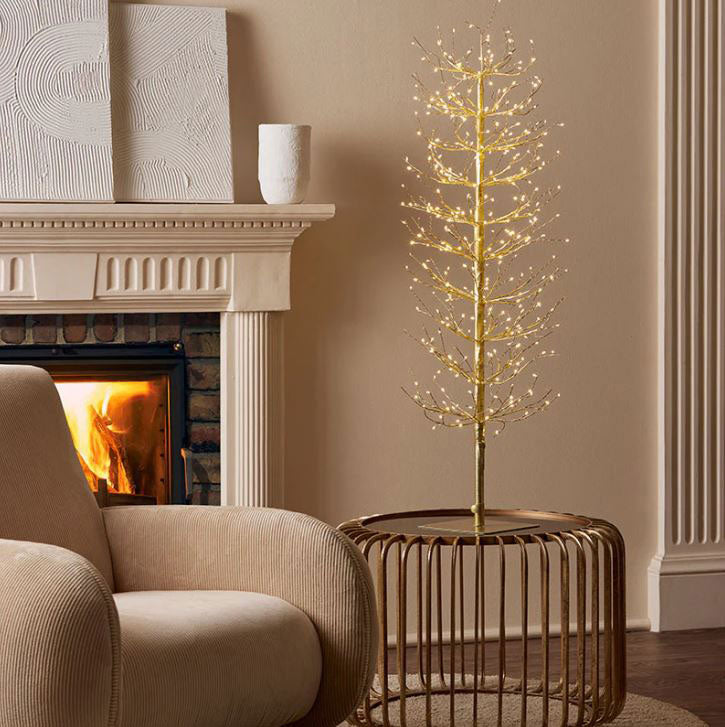 Albero di Faggio Luminoso Oro H120CM con 400 Led : Decorazione Luminosa - 682358,01