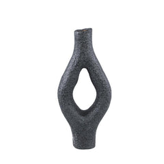 Fabioly - Vaso organico in ceramica gr&egrave;s nera H35 - 715325