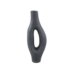 Fabioly - Vaso organico in ceramica gr&egrave;s nera H36,5 - 715324