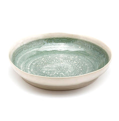 FENG Glaze - Piatto fondo in ceramica gres smaltata verde oliva D22 H5 - 015573